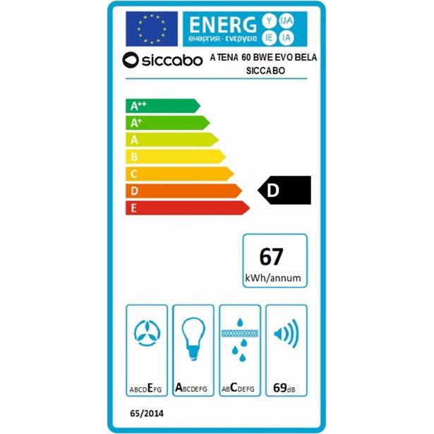 PODVGRADNA KUHINJSKA NAPA SICCABO ATENA 60 BWE EVO BELA