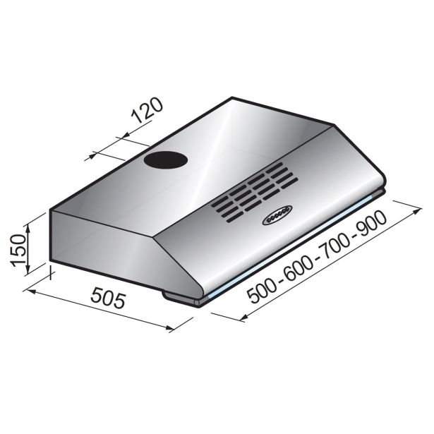 PODVGRADNA KUHINJSKA NAPA SICCABO STANDARD EVO 60 INOX