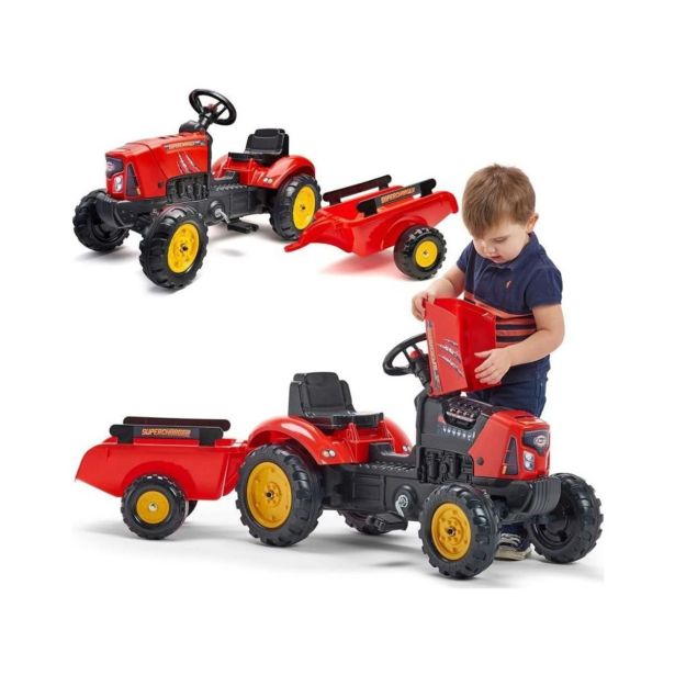 POGANJALEC FALK TRAKTOR S PRIKOLICO RDEČ