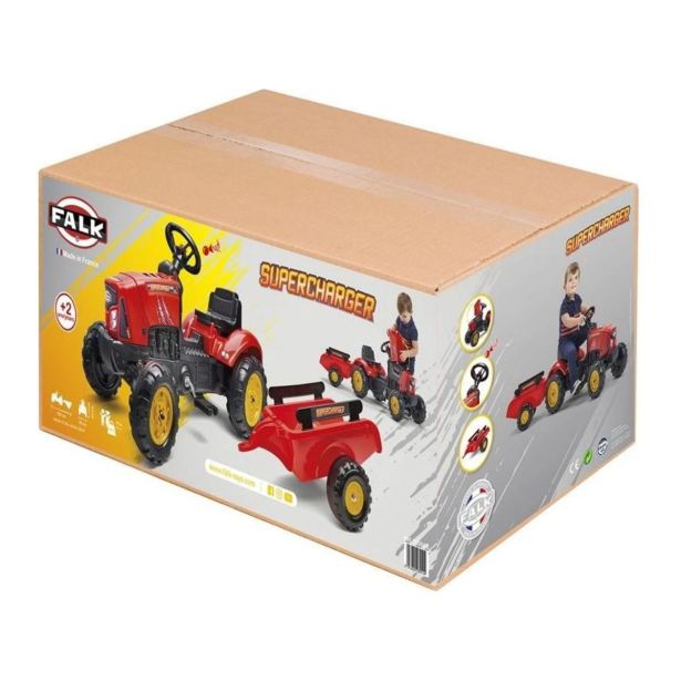 POGANJALEC FALK TRAKTOR S PRIKOLICO RDEČ