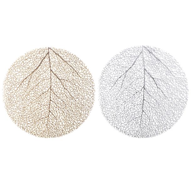 POGRINJEK DECORIS LIST, ZLAT ALI SREBRN FI 38 CM. SORT