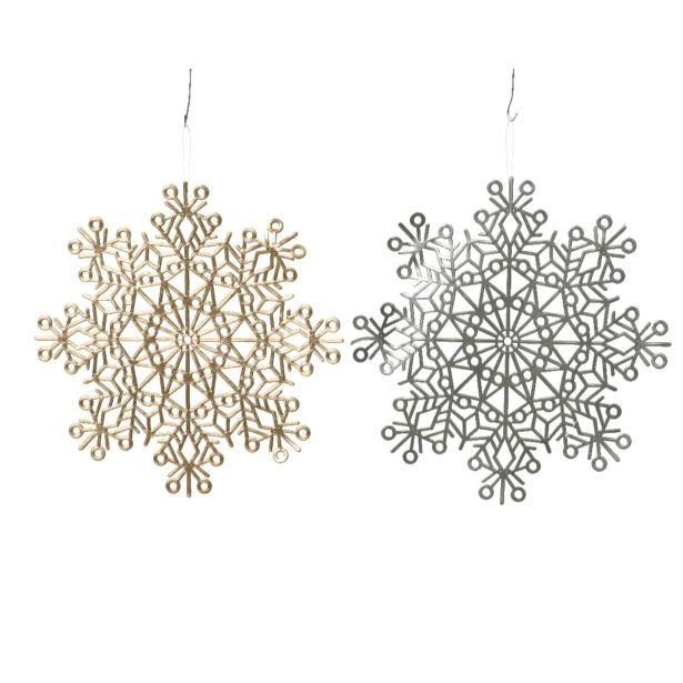 POGRINJEK DECORIS SNEŽINKA, ZLAT ALI SREBRN FI 38 CM. SORT