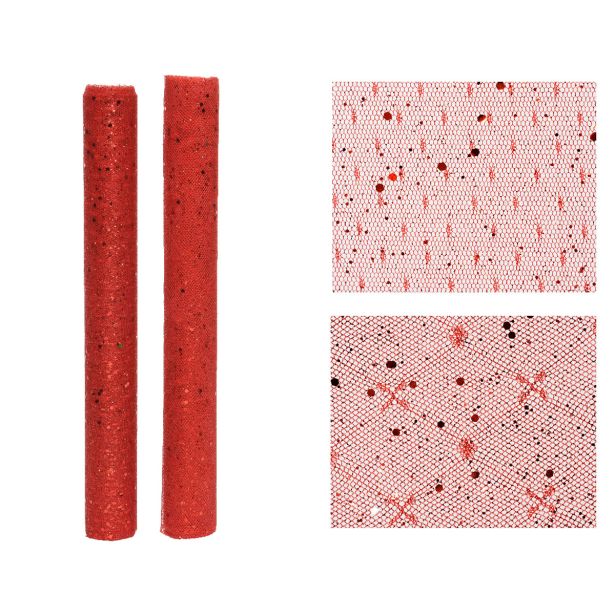 POGRINJEK DECORIS TKANINA PE, RDEČA 200X35 CM