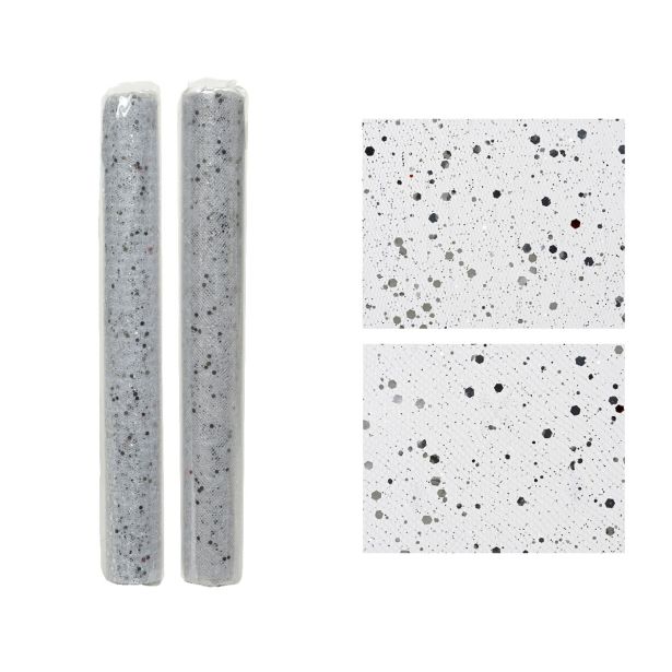 POGRINJEK DECORIS TKANINA PE, SREBRNA 200X35 CM