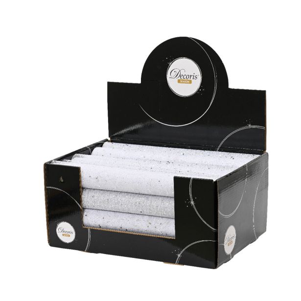 POGRINJEK DECORIS TKANINA PE, SREBRNA 200X35 CM