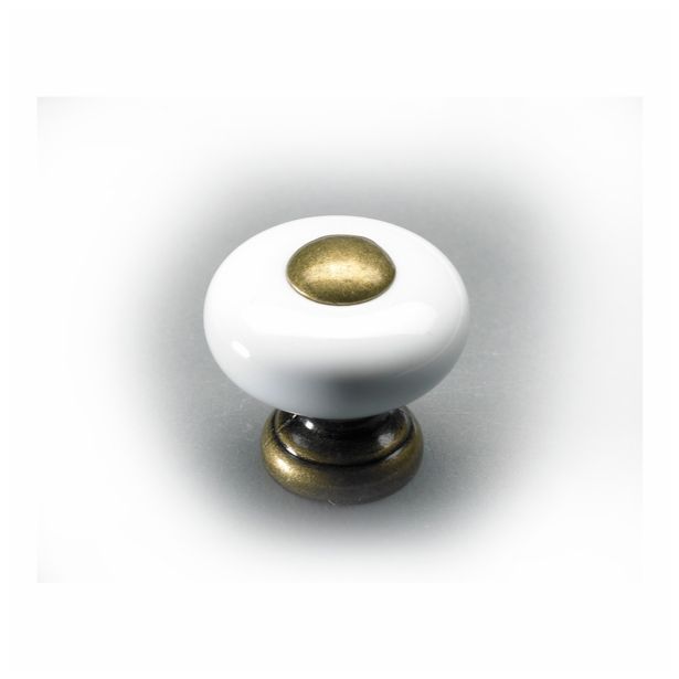 POHIŠTVEN GUMB HETTICH DIY, FI 26 MM, BELA KERAMIKA