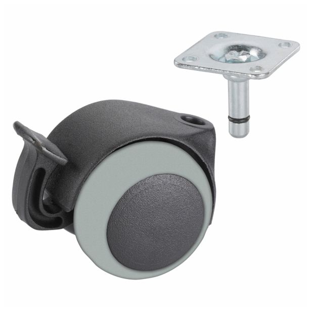 POHIŠTVENO KOLO DÖRNER + HELMER 50MM PLOŠČA 38X38MM BR DVOJNO, MEHKA TLA PARKET