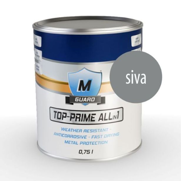 POKRIVNI PREMAZ M-GUARD TOP-PRIME ALL IN 1 RAL. 7001 SIVI 0.75L