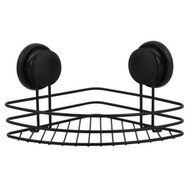 MSV KOTNA POLICA NA VAKUUM 21.5 X 21.5 X 13 CM KROM, ČRNA MEGA VENTOUSES