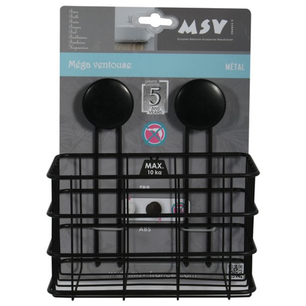 MSV POLICA NA VAKUUM 20 X 16 X 22 CM KROM, ČRNA MEGA VENTOUSES