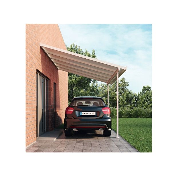 POLIKARBONATNA KRITINA GUTTA NADSTREŠEK ZA TERASE BELA 3X3 M KOMPLET