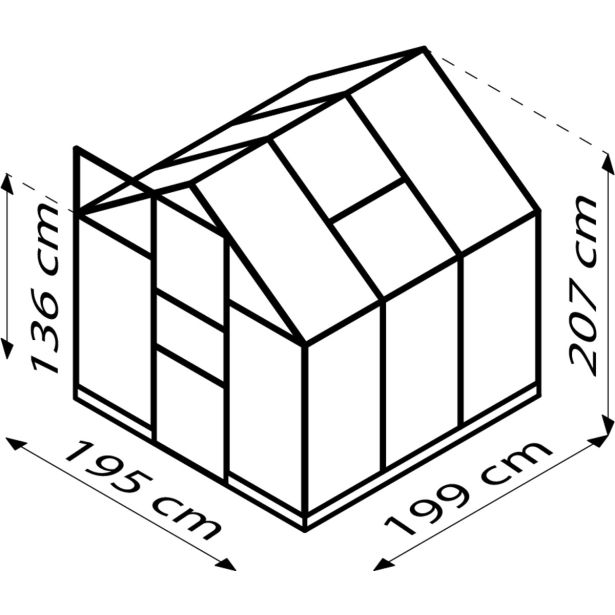 POLIKARBONATNI RASTLINJAK VITAVIA APOLLO 3800 VP4MM 2X2M ALU