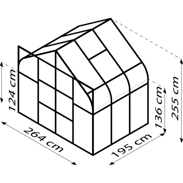 POLIKARBONATNI RASTLINJAK VITAVIA DIANA 5000 VP 4MM 2.6X2M ALU
