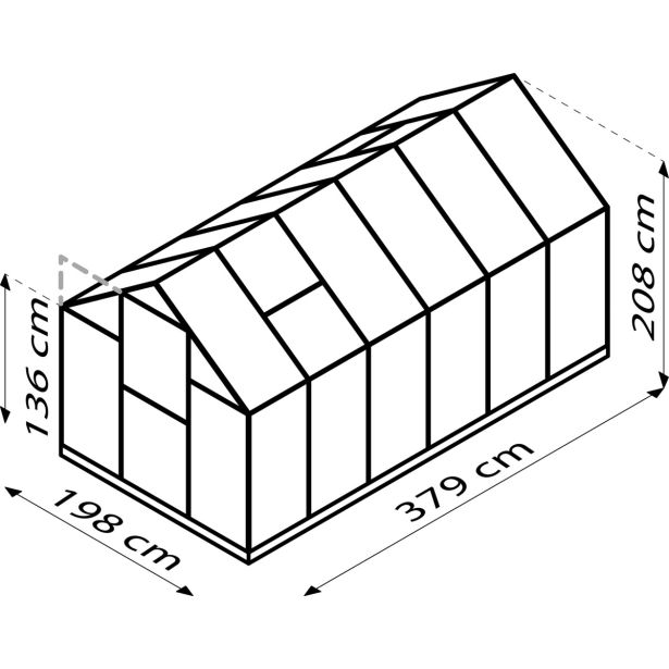 POLIKARBONATNI RASTLINJAK VITAVIA TRITON 7500 VP 4MM 2X3.8M SMARAGDNA