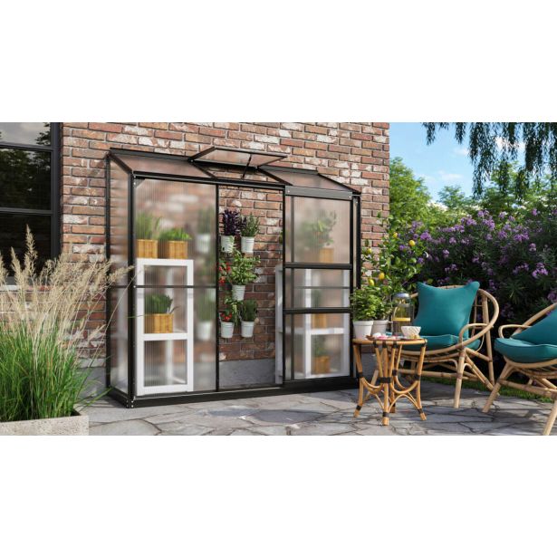 POLIKARBONATNI RASTLINJAK VITAVIA ZIDNI IDA 1300 VP 4MM ČRNA 2X0.7M