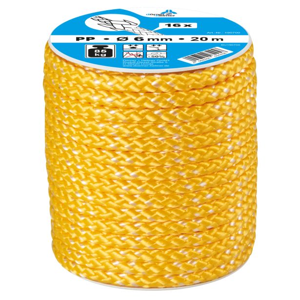 VEČNAMENSKA VRV DÖRNER + HELMER POLIPROPILEN RUMENA 6MM 20M