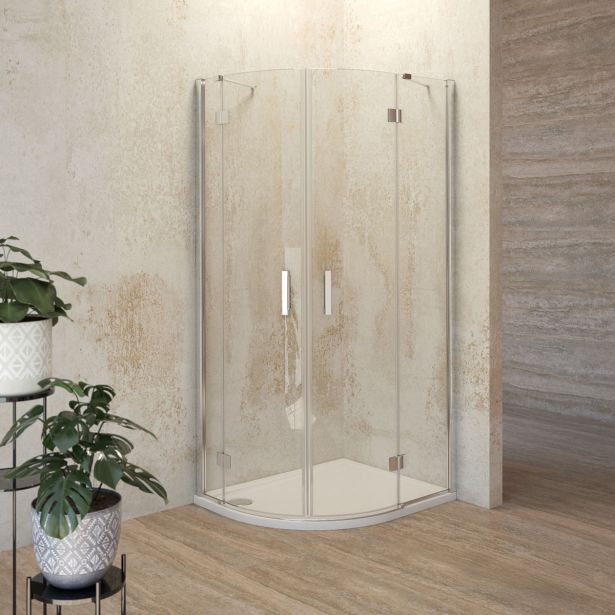 POLKROŽNA KAB. ZA PRHANJE AQUAESTIL AURORA 80 R550 SREBRNI PROFIL PROZORNO STEKLO