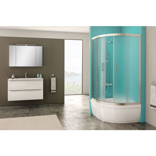 POLKROŽNA KAB. ZA PRHANJE KOLPA SAN TKP 90/CH DIXIE SQ LINE R=550 SILVER PR. ČINČILA