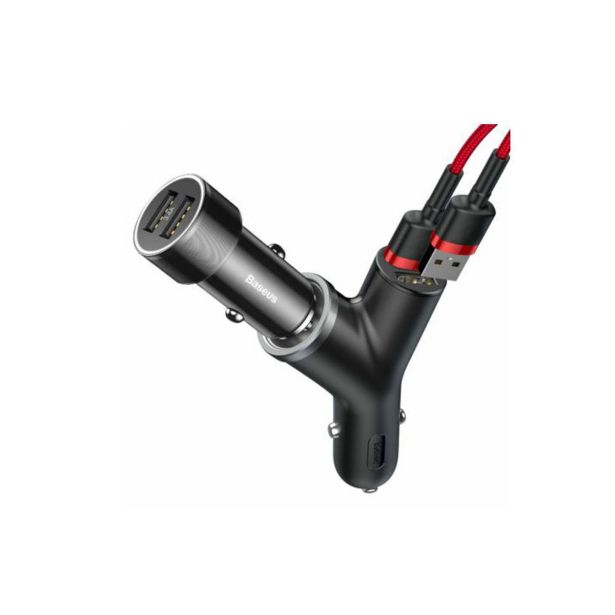 POLNILNIK ZA GSM BASEUS AVTO POLNILEC, 2XUSB BASEUS Y RAZDELILEC ČRN