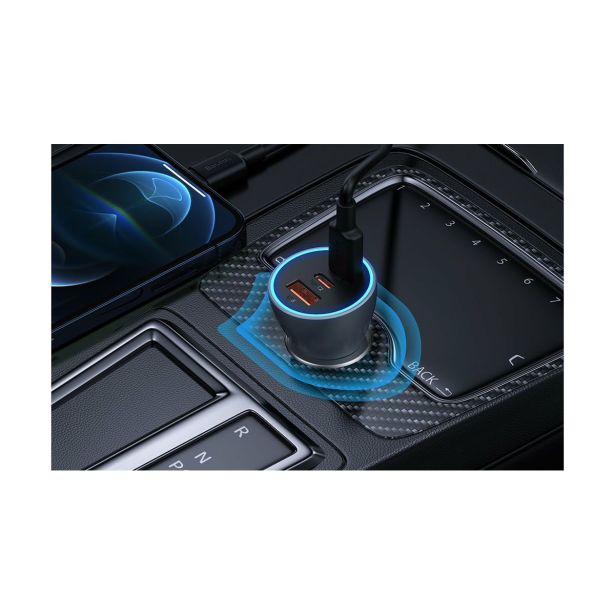 POLNILNIK ZA GSM BASEUS AVTO POLNILEC 65W USB-C BASEUS ČRN