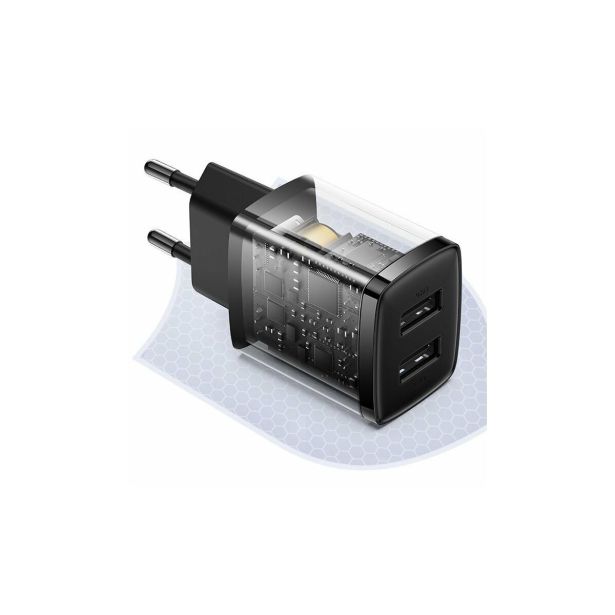 POLNILNIK ZA GSM BASEUS POLNILEC 2 X USB 10.5W, BASEUS COMPACT ČRN
