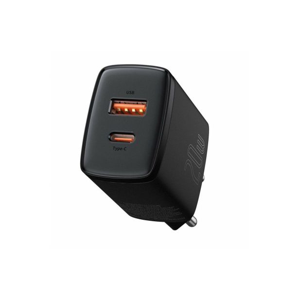 POLNILNIK ZA GSM BASEUS POLNILEC COMP. QUICK 20W BASEUS USB+USB-C, ČRN