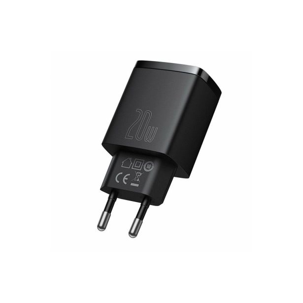 POLNILNIK ZA GSM BASEUS POLNILEC COMP. QUICK 20W BASEUS USB+USB-C, ČRN