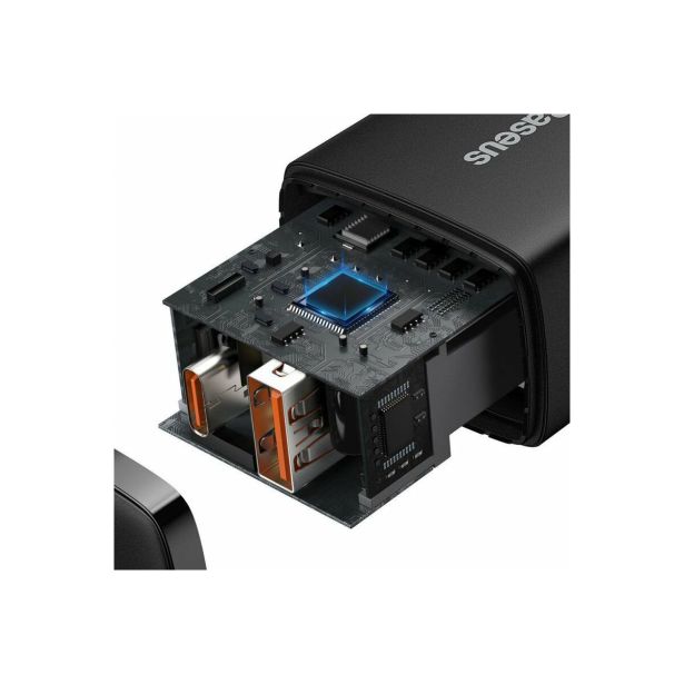 POLNILNIK ZA GSM BASEUS POLNILEC COMP. QUICK 20W BASEUS USB+USB-C, ČRN
