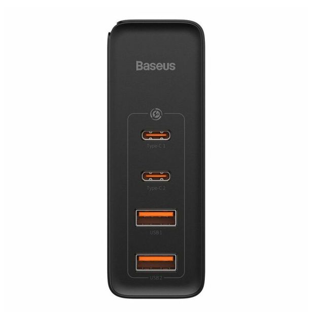 POLNILNIK ZA GSM BASEUS POLNILEC GAN2 PRO 100W BASEUS 2XUSB,2XUSB-C, ČRN