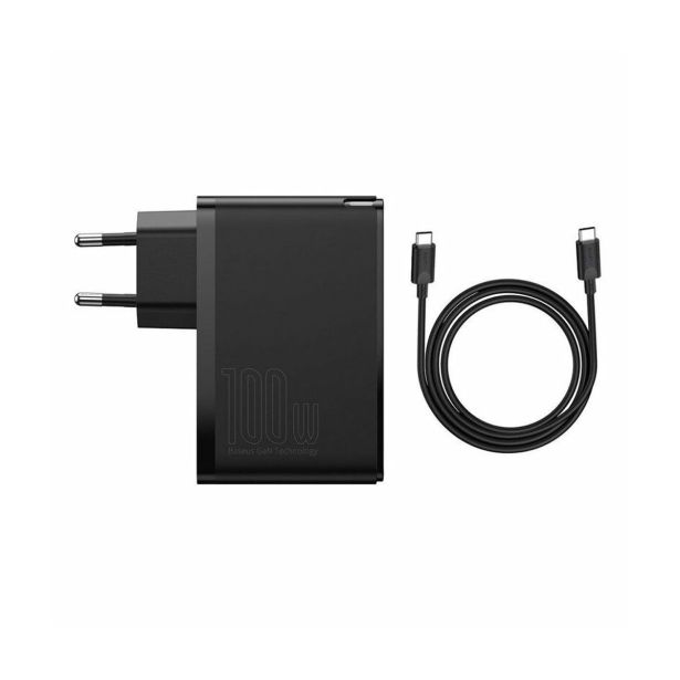POLNILNIK ZA GSM BASEUS POLNILEC GAN2 PRO 100W BASEUS 2XUSB,2XUSB-C, ČRN