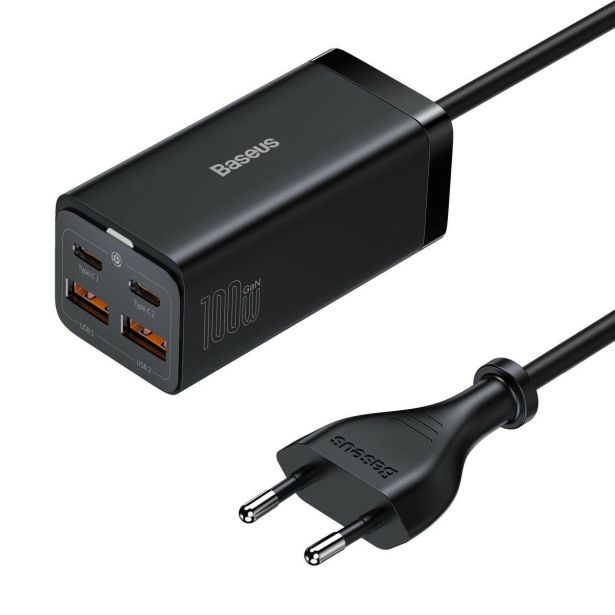 POLNILNIK ZA GSM BASEUS POLNILEC GAN3 USB/USB-C BASEUS ČRN 100W