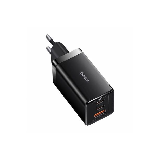 POLNILNIK ZA GSM BASEUS POLNILEC GAN5 PRO 65W BASEUS 2XUSB-C+USB, ČRN