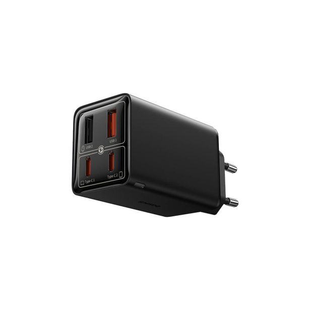 POLNILNIK ZA GSM BASEUS POLNILEC GAN6 PRO 65W BASEUS 2XUSB-C/USB, ČRN