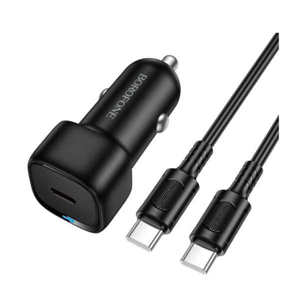 BOROFONE BZ34A AVTOPOLNILEC PD 20W QC 3.0 S KABLOM TYPE C - TYPE C 1M - ČRN