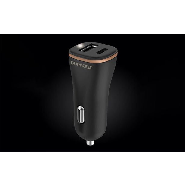 POLNILNIK ZA GSM DURACELL AVTOMOBILSKI 27 W USB-A + USB-C