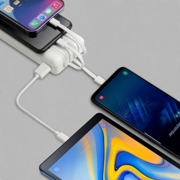 POLNILNIK ZA GSM RIVACASE PRENOSNA BATERIJA S KABLI 20000 MAH BELA