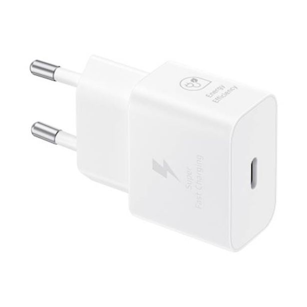 POLNILNIK ZA GSM SAMSUNG ADAPTER+KABEL USB-C/USB-C HITRI 25W WHITE