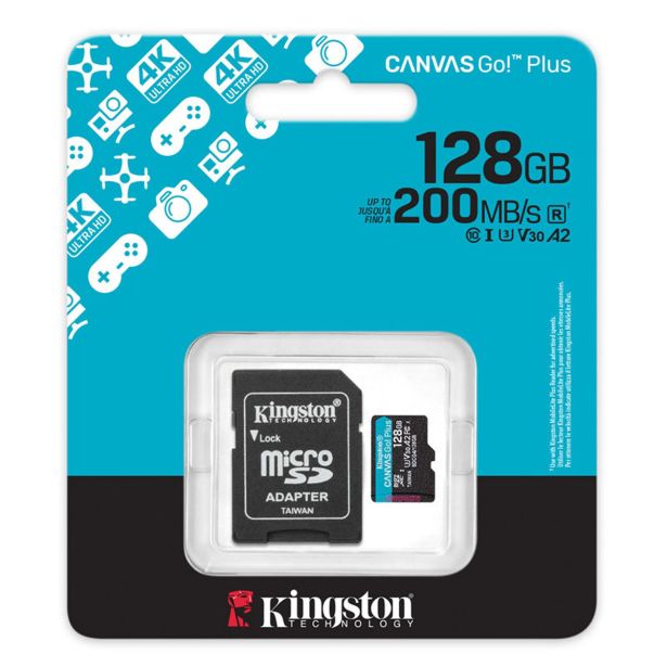 POMNILNIŠKA KARTICA KINGSTON MICRO SDXC 128GB SDCG4 /128GB CANVAS GO PLUS