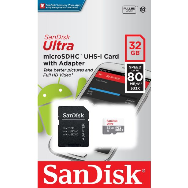 POMNILNIŠKA KARTICA SANDISK SAN 32GB MICRO SDHC ADAPT