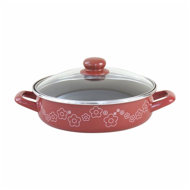 PONEV BIVA 24 CM CVETKA DVA ROČAJA + POKROV NEOPRIJEMLJIV