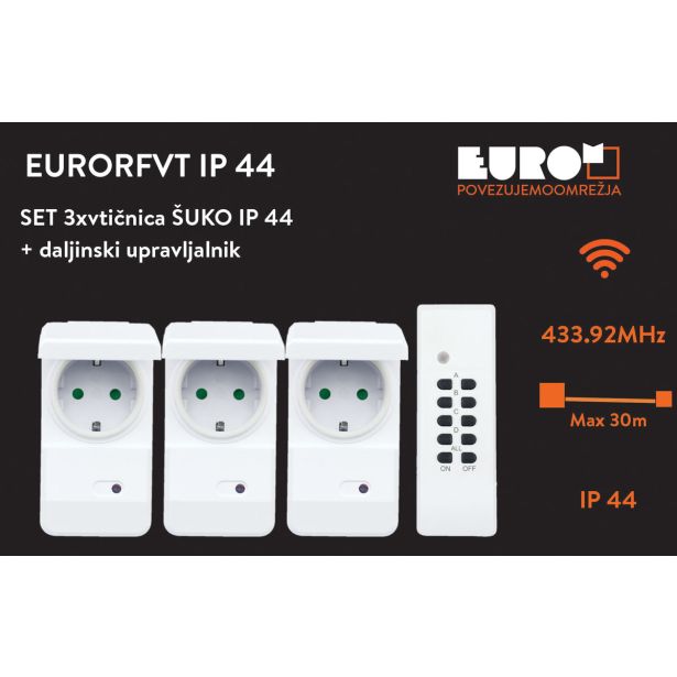 POSEBNA VTIČNICA EURO M DALJINSKO VODENA VTIČNICA SET 3/1 IP44