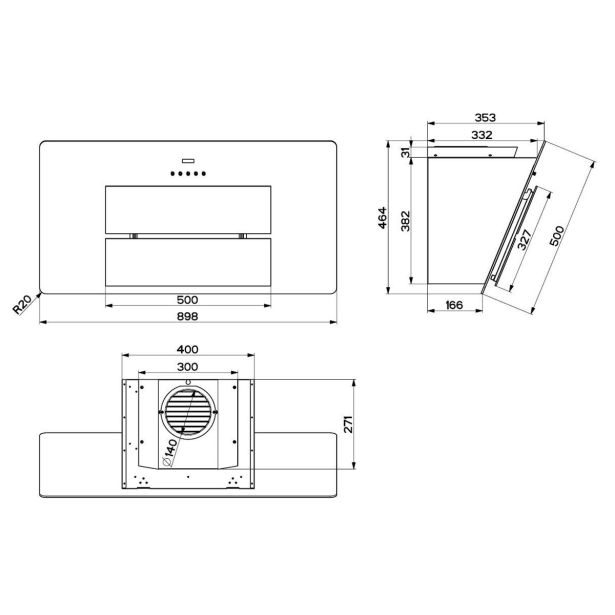 POŠEVNA STENSKA NAPA FRANKE FMA 805 KB LED