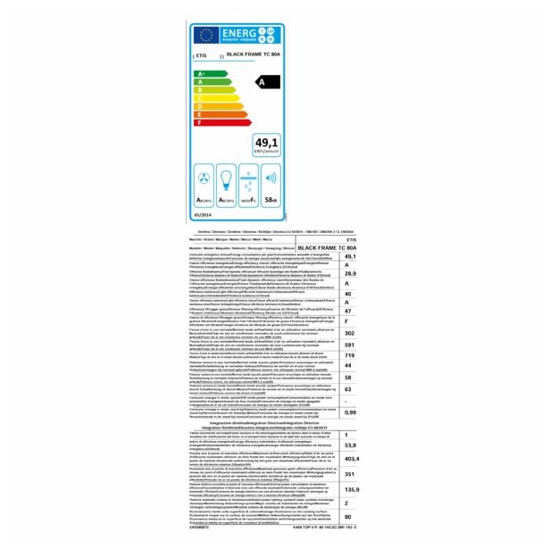 POŠEVNA STENSKA NAPA SICCABO BLACK FRAME 80 TC A