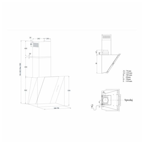 POŠEVNA STENSKA NAPA SICCABO BLACK VERTIGO IN 80