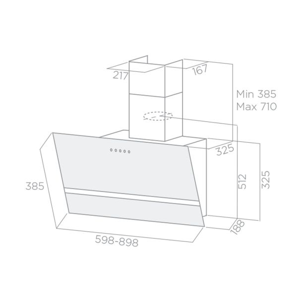 POŠEVNA STENSKA NAPA TURBOAIR KITTY WH/A/90