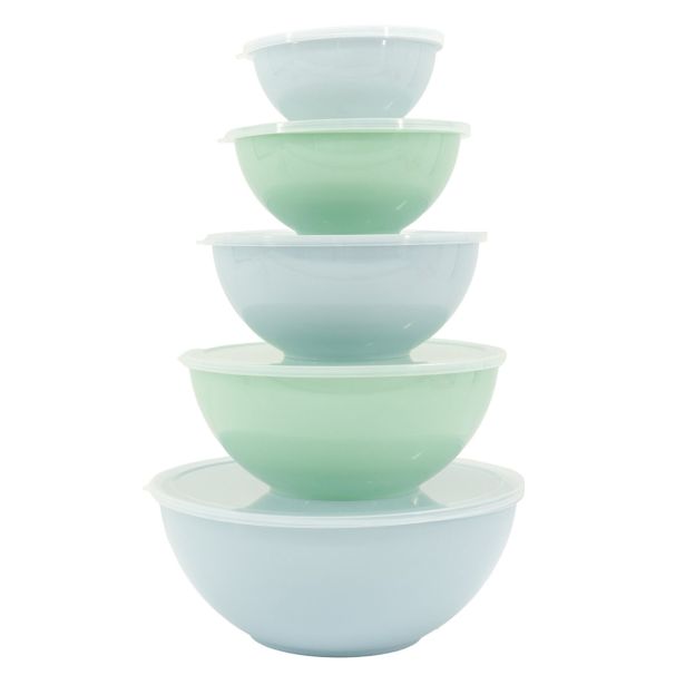 POSODA ZA PRIPRAVO HRANE FACKELMANN SET POSOD ZA MEŠANJE S POKROVI 5 KOSOV