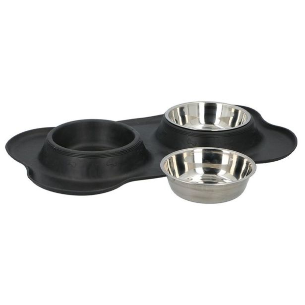 POSODA ZA PSA PET TREATMENT DVOJNA S PODLOGO, 2X400ML