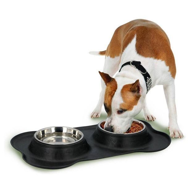 POSODA ZA PSA PET TREATMENT DVOJNA S PODLOGO, 2X400ML