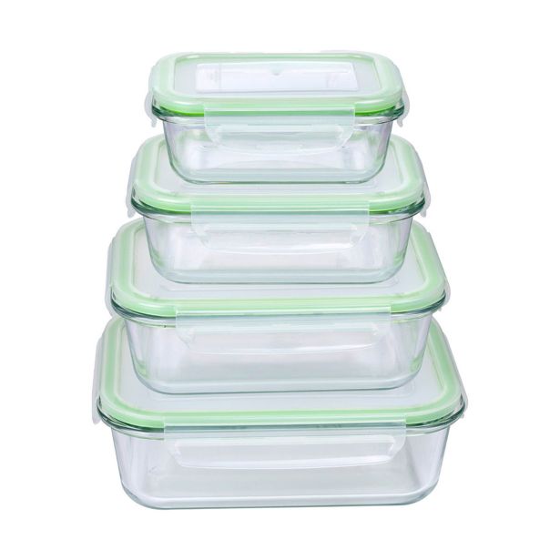 POSODA ZA SHRANJEVANJE ALPINA KOMPLET POSOD 4X STEKLO