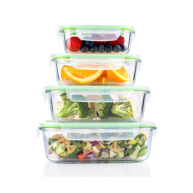 POSODA ZA SHRANJEVANJE ALPINA KOMPLET POSOD 4X STEKLO